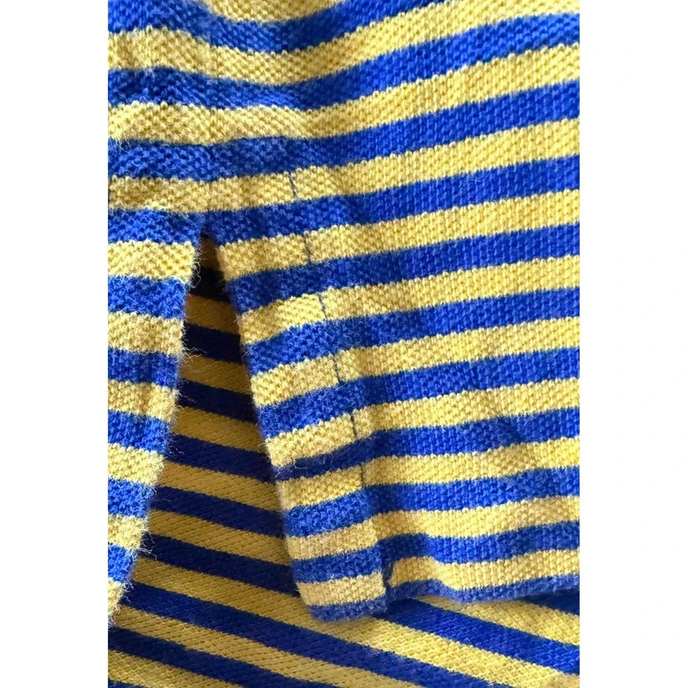 Polo Ralph Lauren Mens XL Custom Fit Striped Polo Shirt Yellow Blue Red Pony